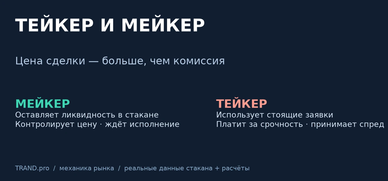 Тейкер и мейкер: стакан и экономика исполнения